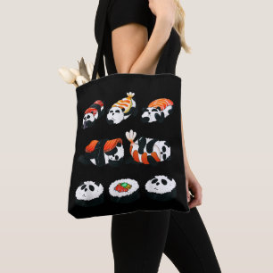 Tote Bag Sushi Maki Câlin Panda Mignon Amoureux Drôle Kawai