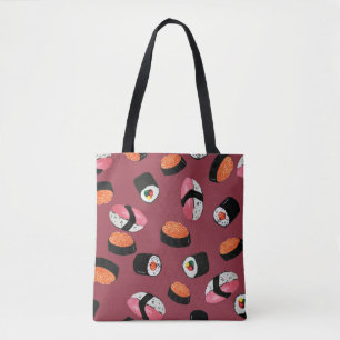 Tote Bag Sushi Onigiri Rolls : Illustration transparente