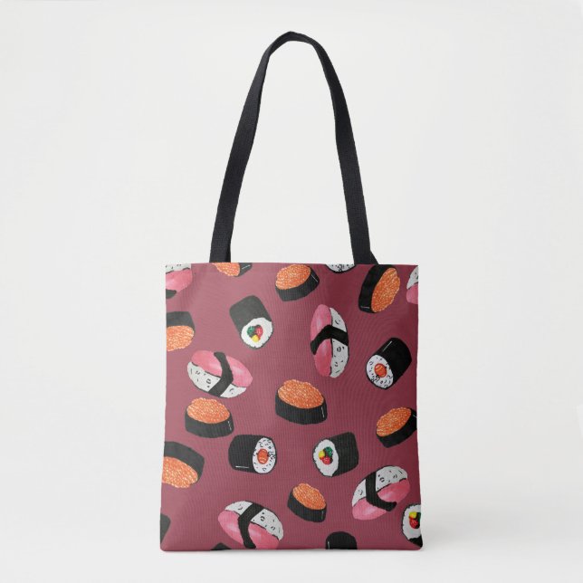 Tote Bag Sushi Onigiri Rolls : Illustration transparente (Devant)