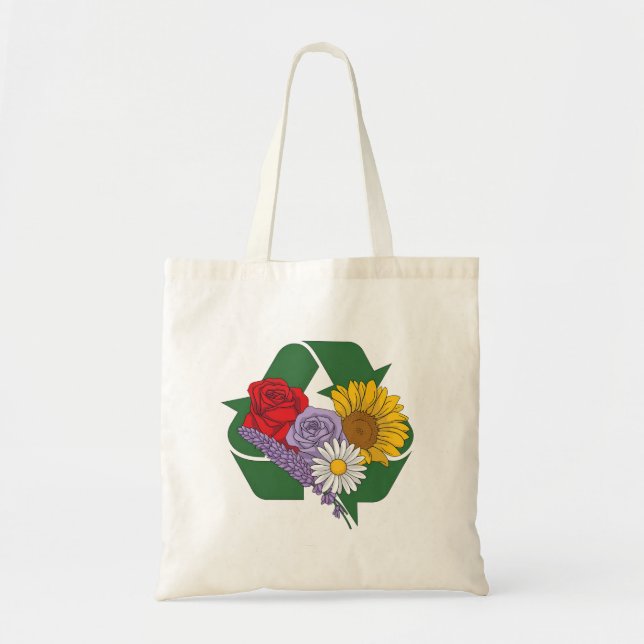Tote Bag Sustainable Floral Harmony | Eco-Friendly Nature  (Devant)