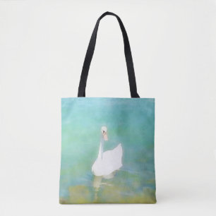 Tote Bag Swan au lac Balaton - aquarelle no2
