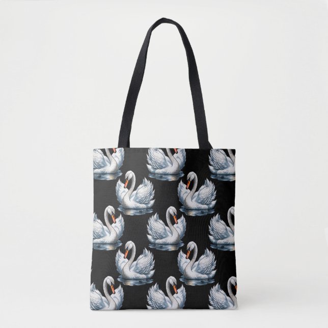 Tote Bag Swan Birds Design Motif (Devant)