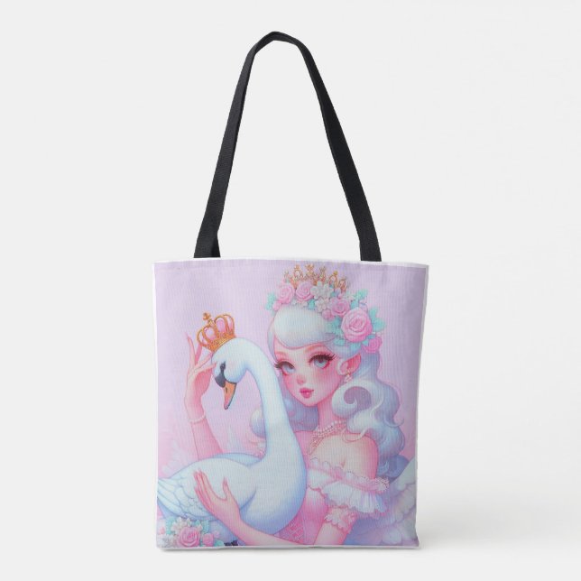 Tote Bag Swan Princess par Terrell Dorfeo Designs (Dos)