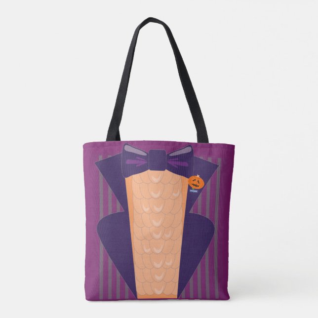 Tote Bag Swanky Éffrayant Funny Halloween Tuxedo Design (Dos)