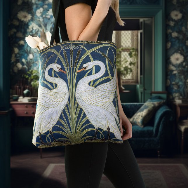 Tote Bag Swans Art Déco Nouveau Walter Crane Victorian (Créateur téléchargé)