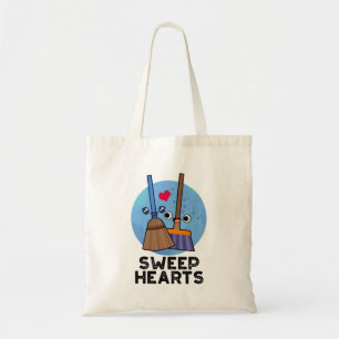 Tote Bag Sweep Hearts Funny Sweet Hearts Broom Pun