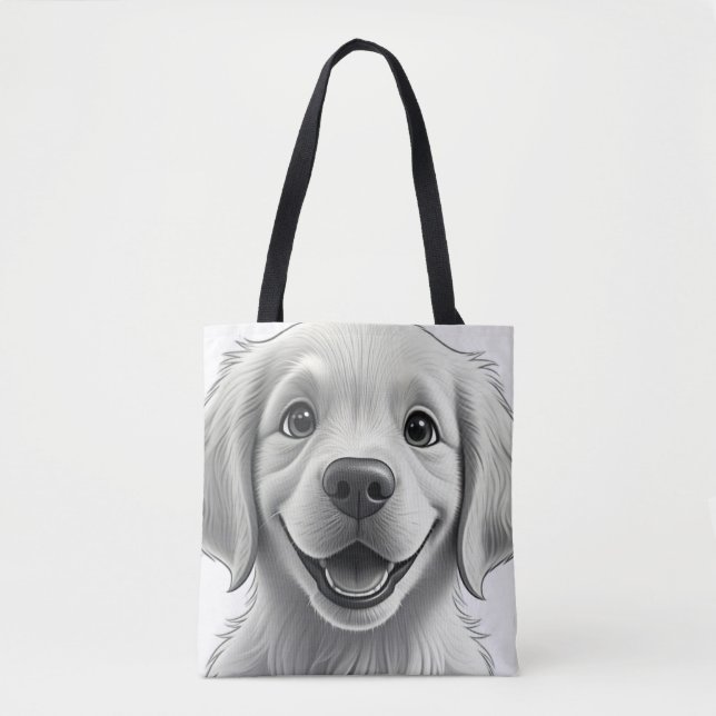 Tote Bag Sweet Golden Joy: Pixar-Style Puppy Friends (Devant)
