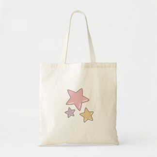 Tote Bag Sweet Pink and Yellow Star Doodle Carryall Bag