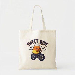 Tote Bag Sweet Ride Funny Candy Corn Biking Halloween