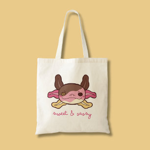 Tote Bag Sweet & Sassy Axolotl Neapolitan Crème glacée