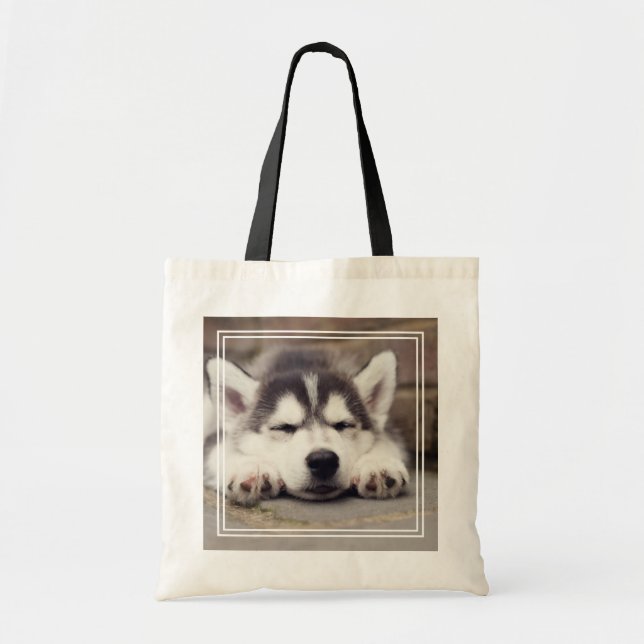 Tote Bag Sweet Sibérie Husky Puppy Sleeping (Devant)