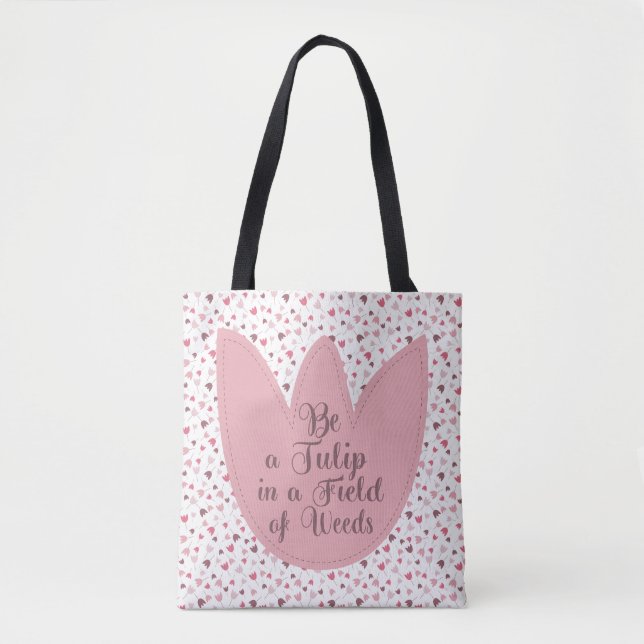 Tote Bag Sweet Simple Tulip Motif rose - Toutes les directi (Devant)