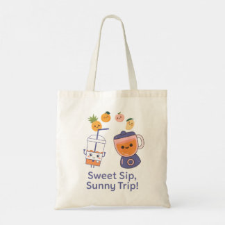 Tote Bag Sweet Sip, Sunny Trip – Kawaii Summer Smoothy 