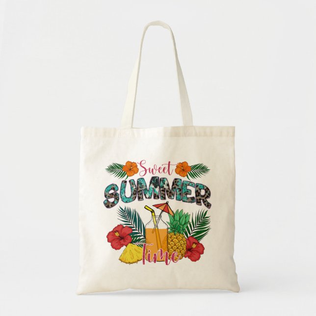 Tote Bag Sweet Summer Time Beach | Tropical Island (Devant)