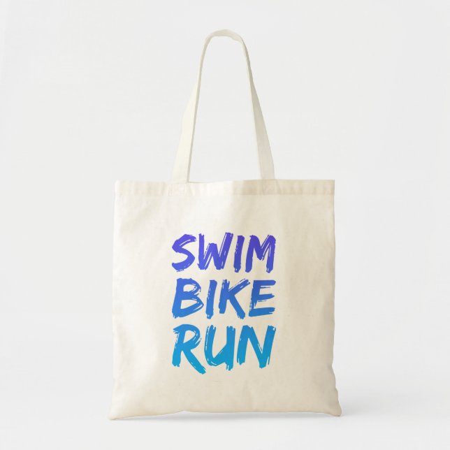 Tote Bag Swim Bike Run superbe design (Devant)