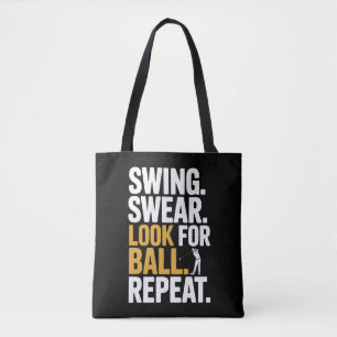 Tote Bag Swing Jurer Chercher La Balle Répéter Golf Golfeur