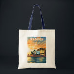 Tote Bag Sydney Australia Travel Art Vintage<br><div class="desc">Conception de déplacement vectoriel rétro de Sydney. Sydney,  capitale de la Nouvelle-Galles du Sud et l'une des plus grandes villes d'Australie,  est surtout connue pour son opéra de Sydney,  au bord du port,  au design distinctif ressemblant à une voile.</div>