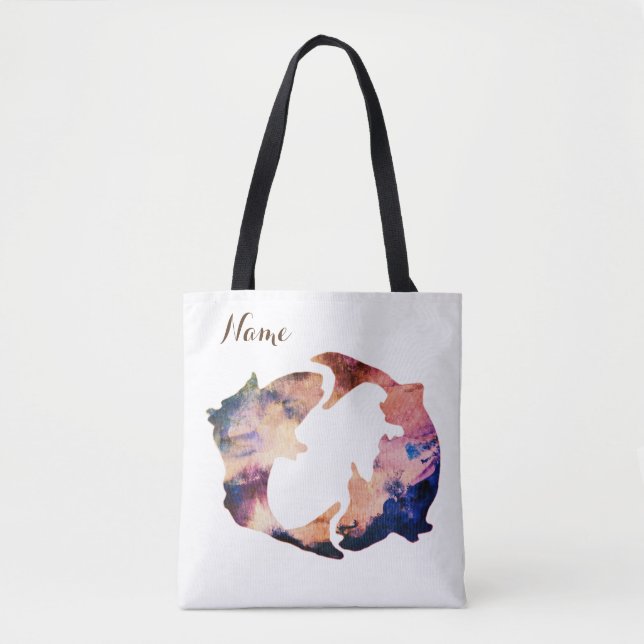 Tote Bag Symbole Astrologie Pisces Personnalisé (Devant)