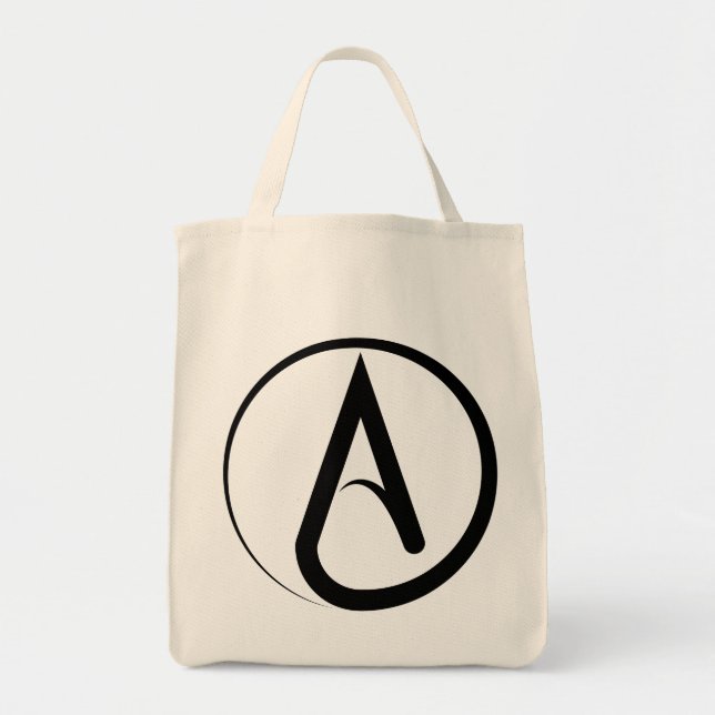 Tote Bag Symbole athée noir (Devant)