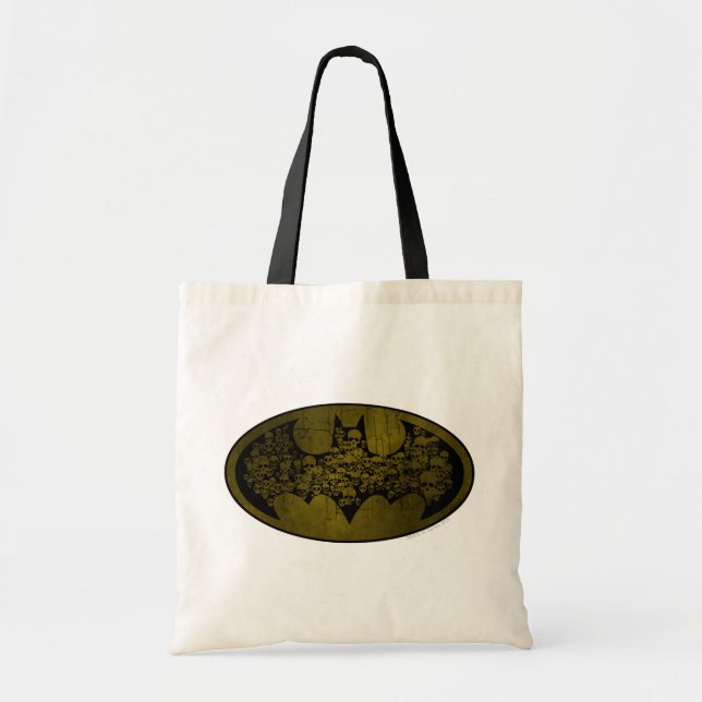 Tote Bag Symbole Batman | Crânes dans le logo de chaume (Devant)