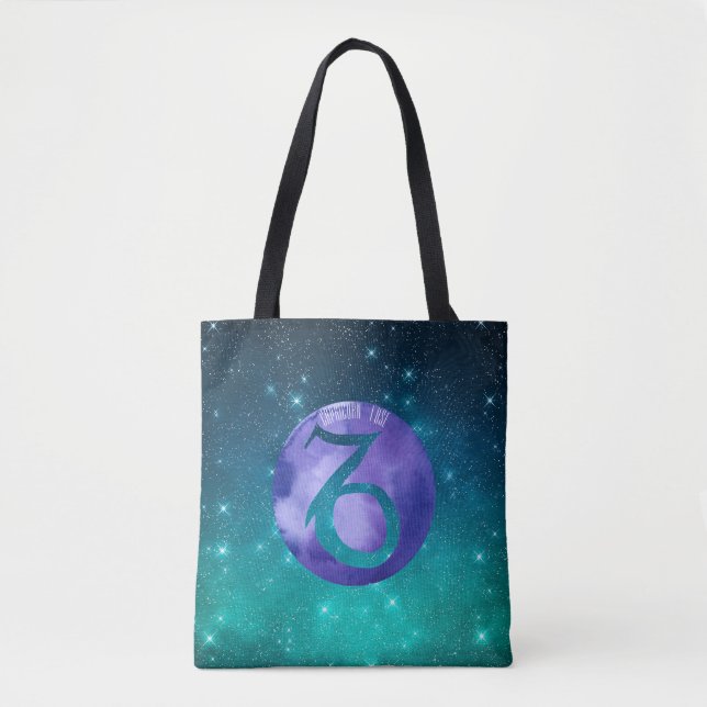 Tote Bag Symbole d'astrologie d'anniversaire de Capricorne  (Devant)