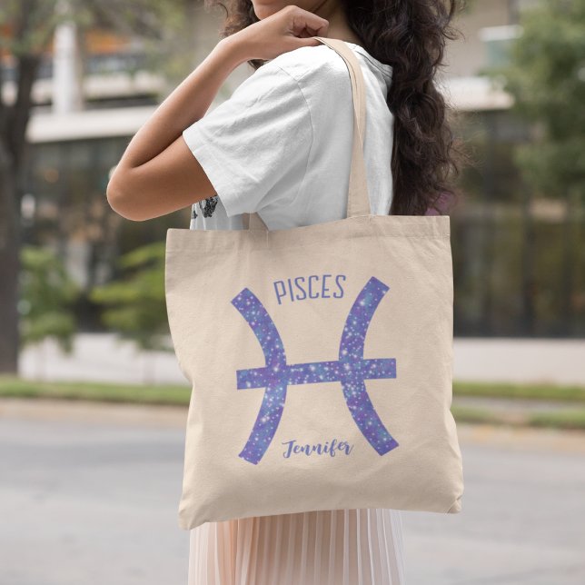 Tote Bag Symbole d'astrologie de Poissons Plutôt Violets Pe (Créateur téléchargé)