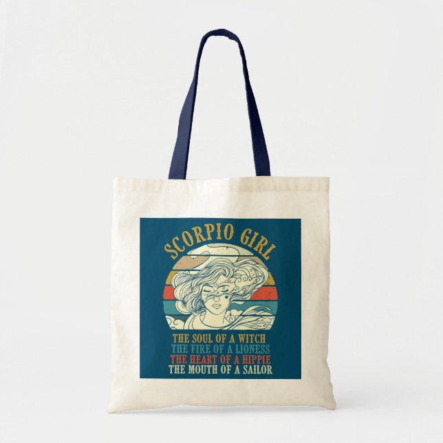 Tote Bag Symbole d'astrologie féminine Scorpio Anniversaire (Devant)
