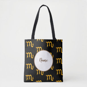 Tote Bag Symbole d'astrologie Golden Scorpio Personnalisé