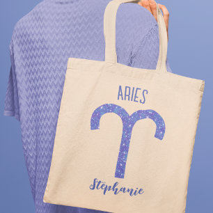 Tote Bag SYMBOLE D'Astrologie Pretty Aries Purple Personnal