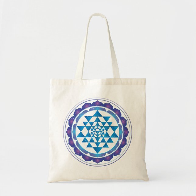 Tote Bag Symbole de géométrie sacrée mystique du Sri Yantra (Devant)