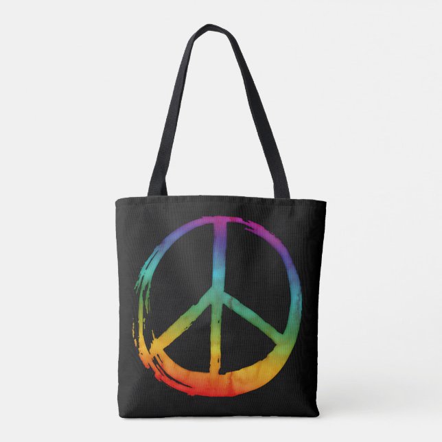 Tote Bag Symbole de la PAIX - 60s Psychedelic Hippie Cravat (Dos)