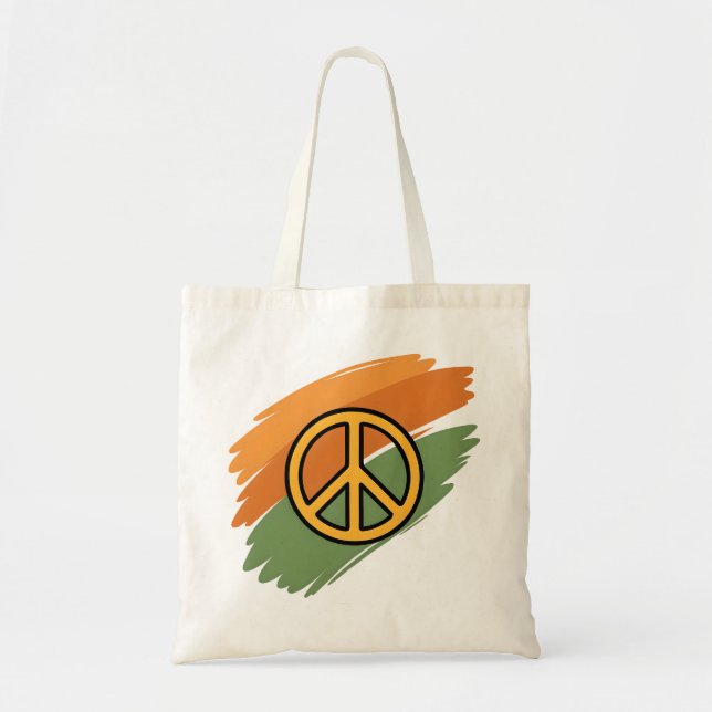 Tote Bag Symbole de la paix d'or Fourre-tout (Devant)