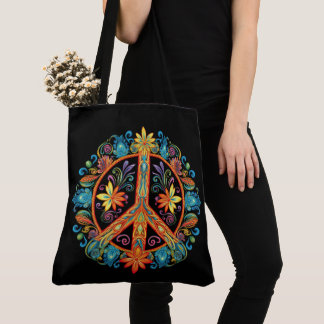 Tote Bag SYMBOLE DE LA PAIX les années 70 60s Colorful