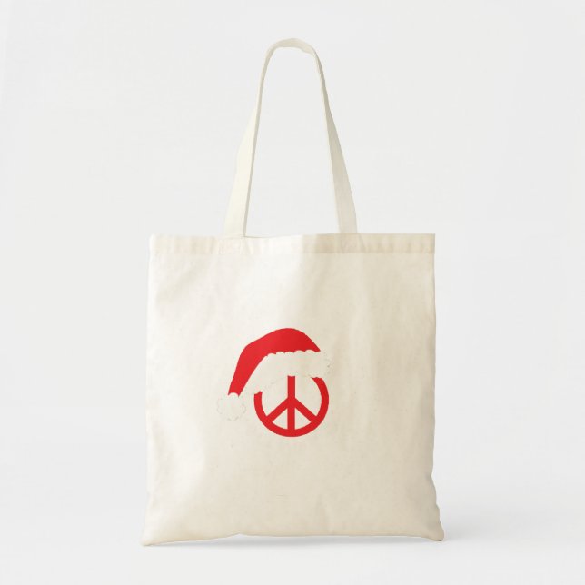Tote Bag SYMBOLE DE LA PAIX père Noël Ho Ho Ho Ho avec Sant (Devant)