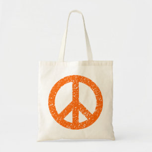 Tote Bag Symbole de la Paix Scribblée - Orange