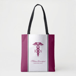 Tote Bag Symbole de la RN infirmière autorisée Simple Red C