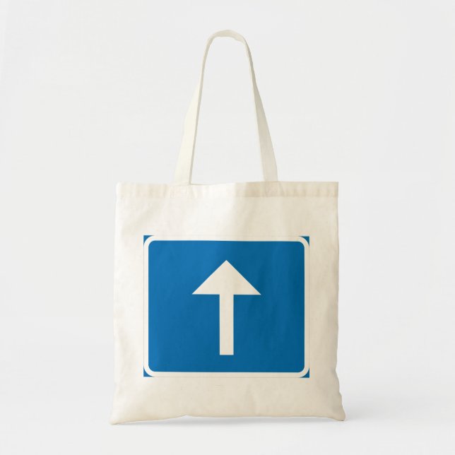 Tote Bag Symbole de la route à sens unique bleu - Inscripti (Devant)