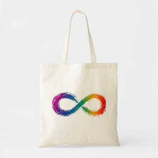 Tote Bag Symbole de l'infini arc-en-ciel Neurodiversité