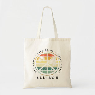 Tote Bag SYMBOLE DE PAIX DE PLAGE RÉtro Palmier