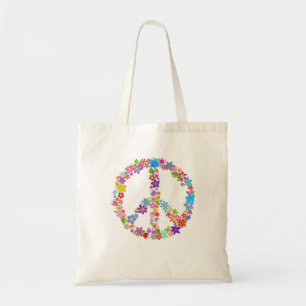 Tote Bag Symbole de paix Fleur puissance colorée Design