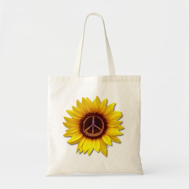 Tote Bag Symbole de paix tournesol ukrainien signe d'amour  (Devant)