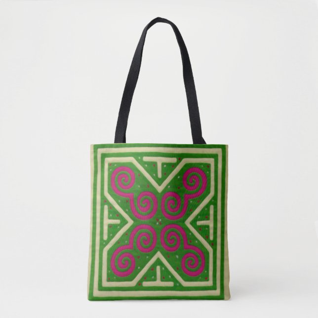 Tote Bag Symbole décoratif de broderie de Hmong (Devant)