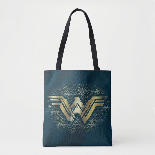 Tote Bag Symbole d'or brossé Wonder Woman (Devant)