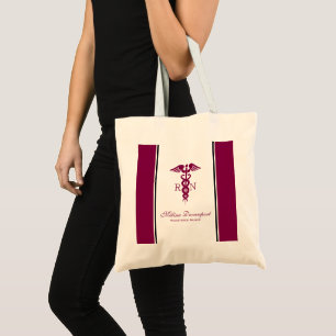 Tote Bag Symbole Médicale simple Red Caduceus Nurse