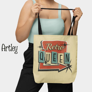 Tote Bag Symbole Retro Queen Cream Vintage des années 60 le