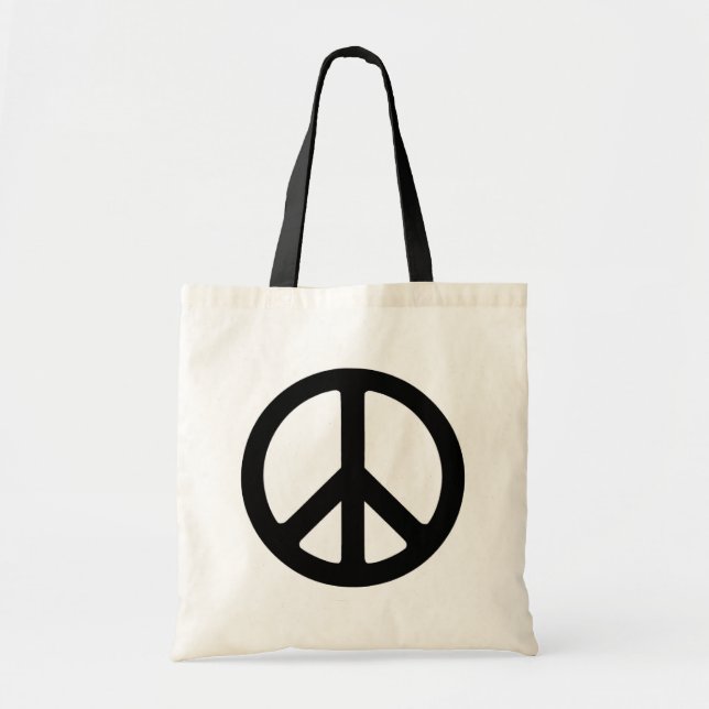 Tote Bag Symbole Super de paix noir classique (Devant)