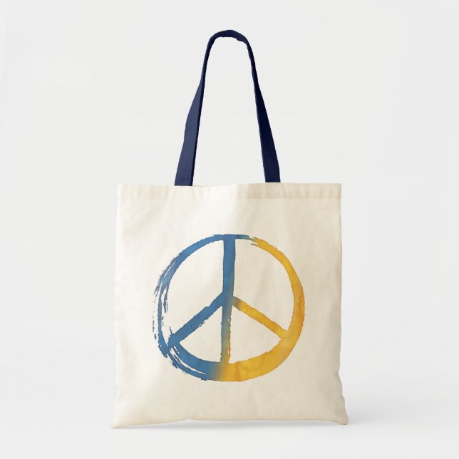 Tote Bag SYMBOLE ukrainien - PAIX Bleu Jaune Ukraine Guerre (Devant)