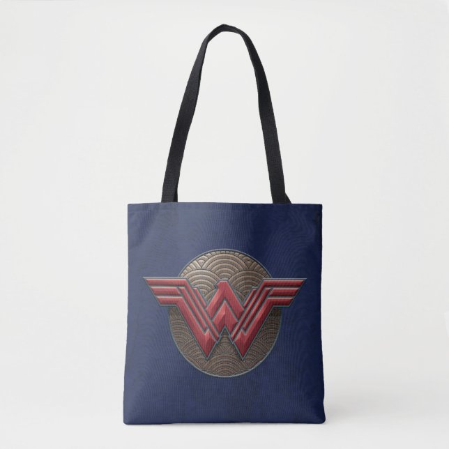 Tote Bag Symbole Wonder Woman sur les cercles concentrés (Devant)