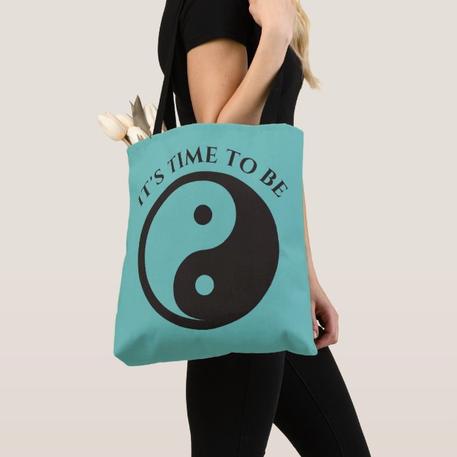 Tote Bag Symbole Yin Yang - tatouage solide (De près)