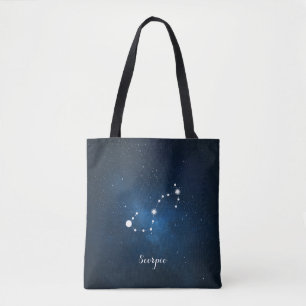 Tote Bag Symbole Zodiaque Bleu Scorpio